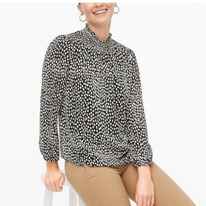 J. Crew Oncilla Cat Mockneck Top Blouse S